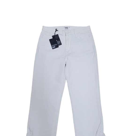 PAIGE Hoxton Straight Ruffle-Detail Ankle Jeans. Size 30. Inseam 27" NWT… - Picture 7 of 16